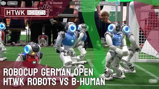 Final! RoboCup German Open  HTWK Robots vs. BHuman (German commentary)