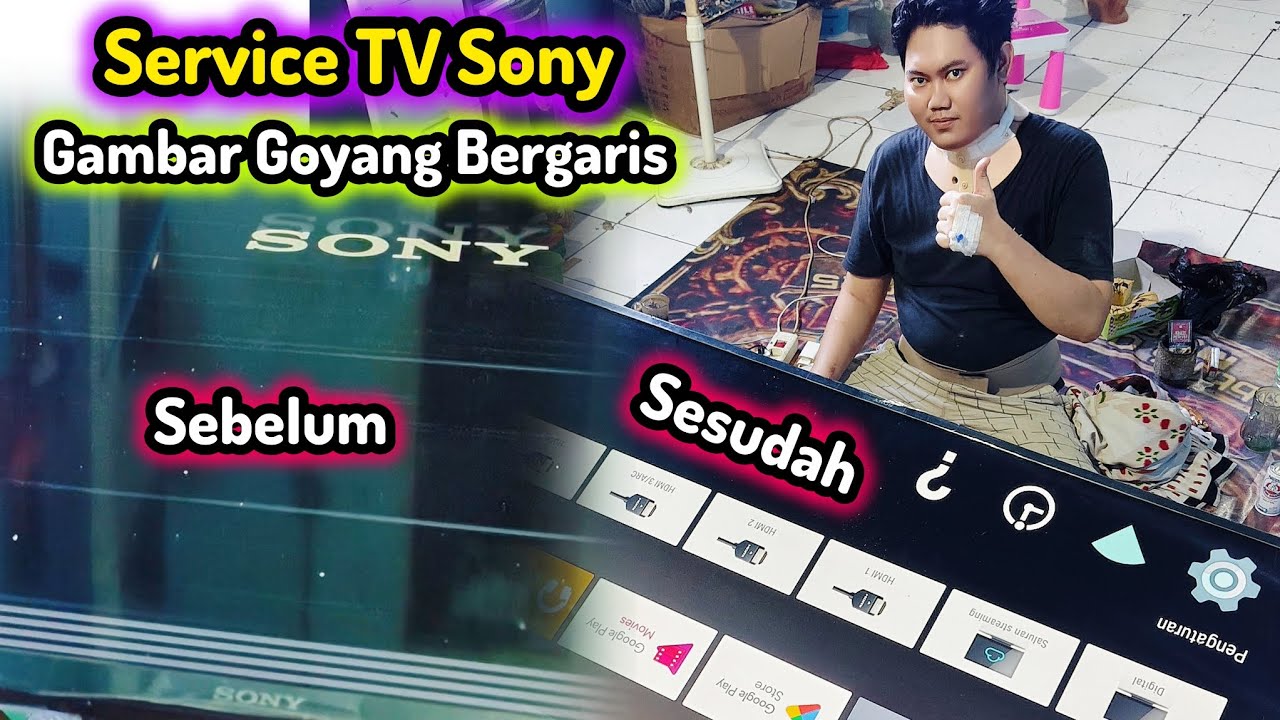 Perbaikan Android TV Sony 65x7500f Kerusakan Gambar Goyang Dan Bergaris 