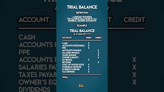 What is a TRIAL BALANCE?