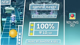 Rolling Sky | Official - Shining Waves (CO-CREATION-LV.32) [100% Perfect way] ★★★★