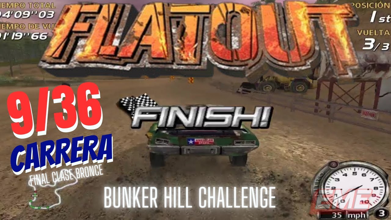 FLATOUT 1 Para Pc Carrera 9-36 Circuito Bunker Hill Challenge -Final Clase BRONCE 