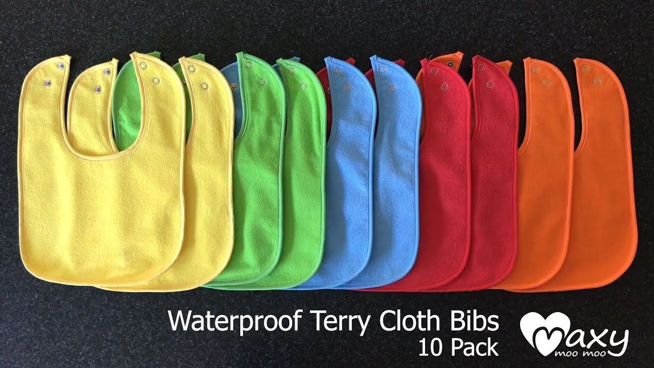 terry cloth bibs 10 pack