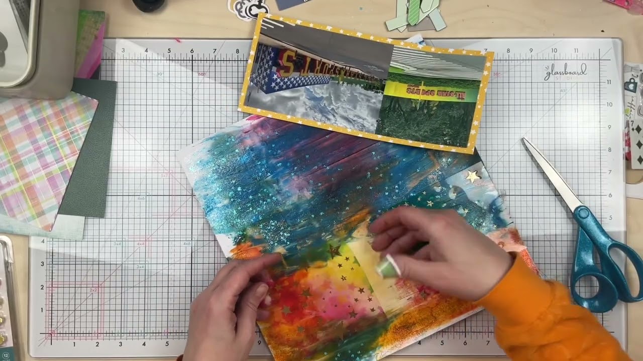 Процесс создания скрапбука: без предварительного указания названия // Следуйте эскизу (февраль) /...