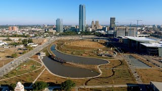 4K Aerial Drone Video Of Scissortail Park, Downtown Oklahoma City