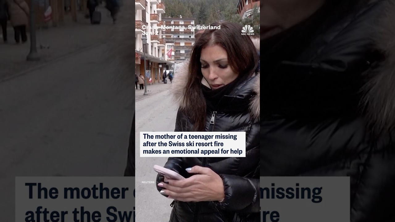 The mother of a teenager missing after the Swiss ski resort fire makes an emotional appeal for help