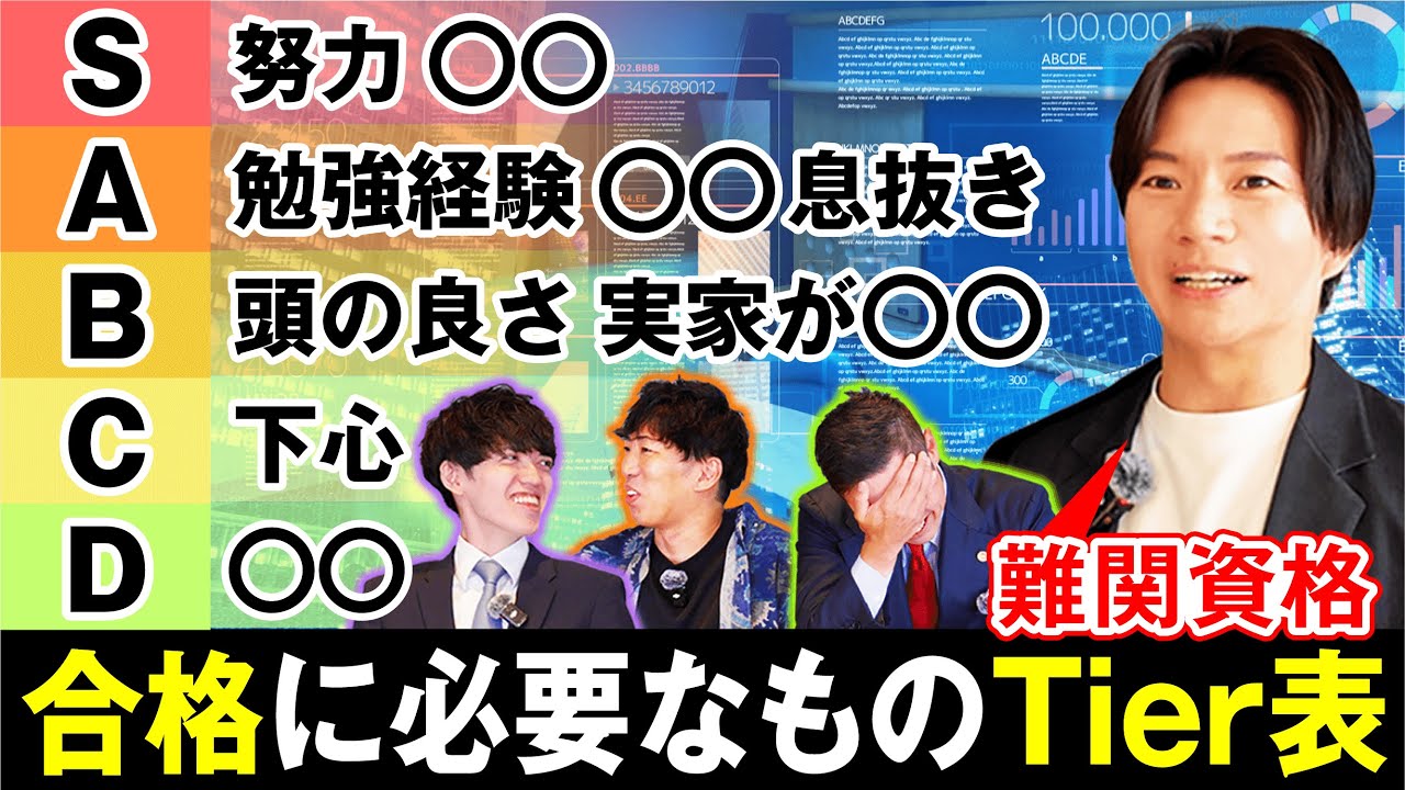 難関資格合格に必要なもの Tier表【弁護士・公認会計士・不動産鑑定士】