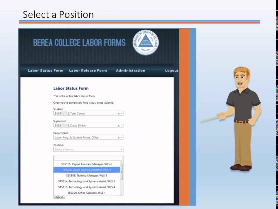 Electronic Status Form, Berea College