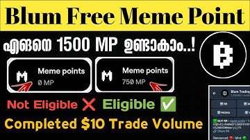 Blum Free Meme Point | How To Get Blum Meme Points | Tarding Process In Blum Trading Bot Malayalam
