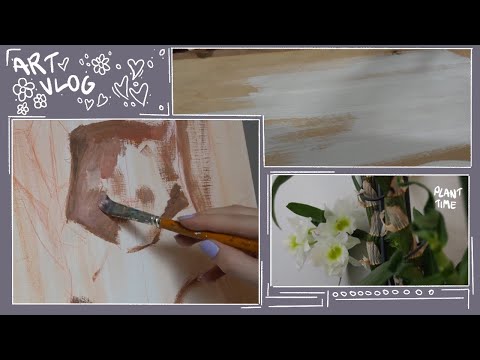 art vlog || chill oil painting
