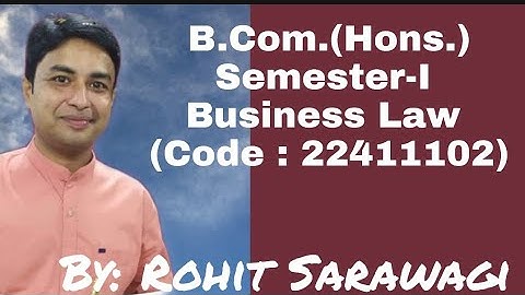 B.COM HONS  SEMESTER 1 BUSINESS LAW ASSIGNMENT SOLUTION