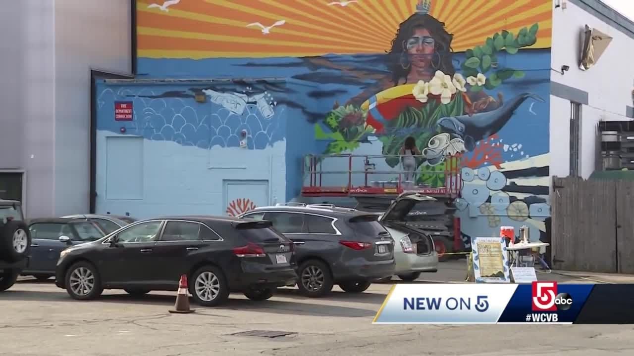 Local artists transform Boston seawalls into works of art