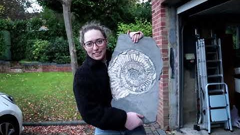 Prepping The Huge Crushed Ammonite fossil I Found Last Week! Fossil Friday Part 1