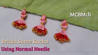 Using only 2 types of materials Make Bridal Saree Kuchu #bridalsareekuchu using Normal Needle #MCBMc