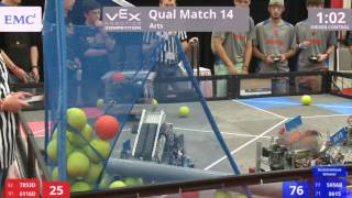 VEX Worlds 2016 - VRC High School - Arts - Qual 14 (7853D 6116D) 113 vs 178 (5956B 8615)