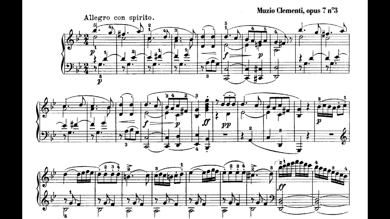 Muzio Clementi Piano Sonata in G Minor Op 7 No 3 - YouTube