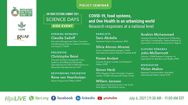 UNFSS Science Days Side Event: COVID-19, food syst...