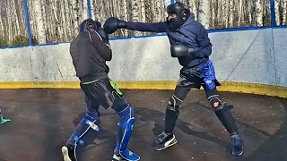 Technical boxing sparring 