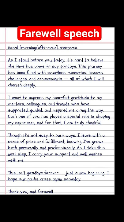 farewell speech #farewell #farewellspeech