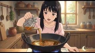 #Relaxing Kitchen Sounds 🍲 Sketch Girl Cooking ASMR l inspired by Ghibli animation asmr