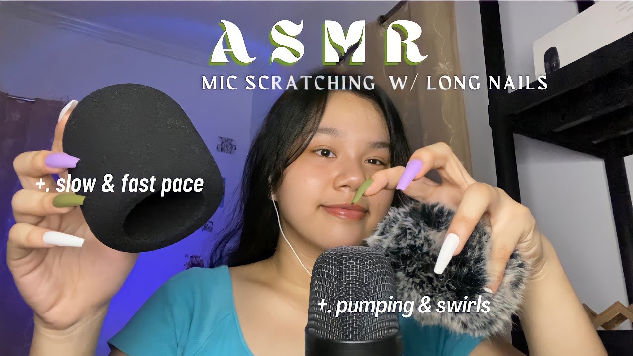 ASMR | Fast & Slow Mic Scratching [ bare, foam cover, fluffie cover ...