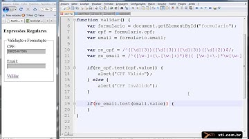 Universidade XTI - Curso Online JavaScript - Aula 33 - Objeto RegExp Validação e Formatação