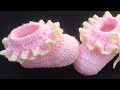 Crochet baby Booties - Crochet baby shoes for girls 3-6M - Crochet for Baby LEFT HAND VERSION