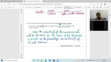 part of online class answer & explain Physics Unit 3 May 2021 edexcel by Dr. Ahmad Al Faris