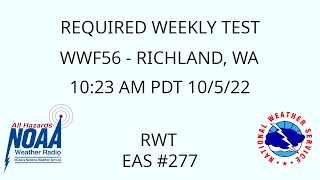 WWF56 Required Weekly Test from NWS Pendleton, Oregon - EAS #277 - 10:23 AM PDT 10/5/22