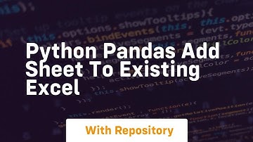 python pandas add sheet to existing excel