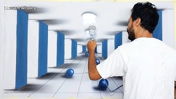 How to Draw a 3D Tunnel on Your Wall  Easy Perspective Art Tutorial