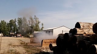 Log Splitting With Black Powder Log Splitting With Black Powder