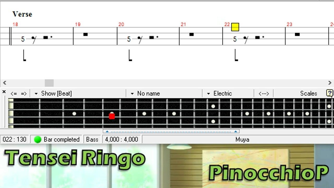 Tensei Ringo - PinocchioP [Bass TAB] - YouTube