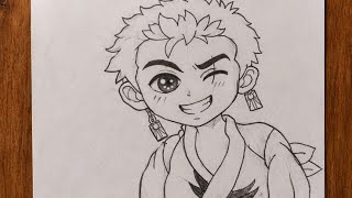 How to draw cute roronoa zoro|step by step ✍️🔥