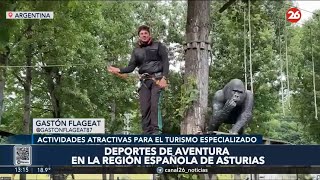 ARRIONDAS ASTURIAS parque aventuras Cangas aventura entrevista en vivo por canal 26 Gastón Flageat