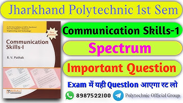 Communication Skills-1 Spectrum Important Question || 1st Semester Spectrum Important Question