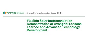 Webinar: Flexible Solar Interconnection Demonstration at Avangrid