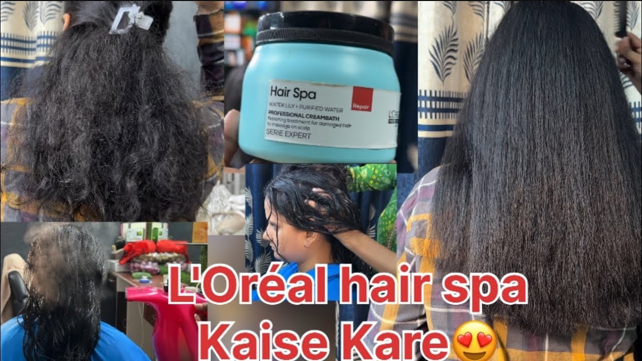 Loreal  हेयर स्पा करने का सबसे आसान तरीका ll😍😍 loreal spa for dry damage hair ( Repair) ll