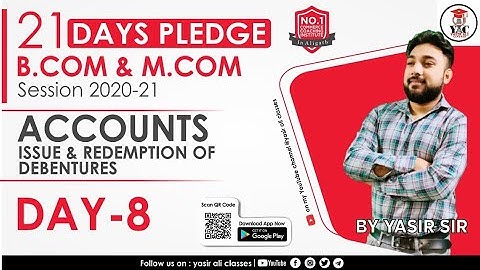 B.com | M.com | AMU ENTRANCE 20-21 | Accounts | Issue and Redemption of Debentures |