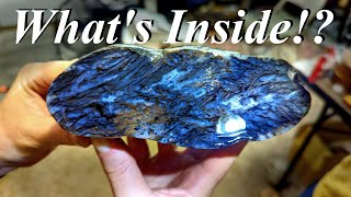 What's Inside!? Cutting Big Agates, Petrified Wood & More, & Polishing Rocks with an Angle Grinder!