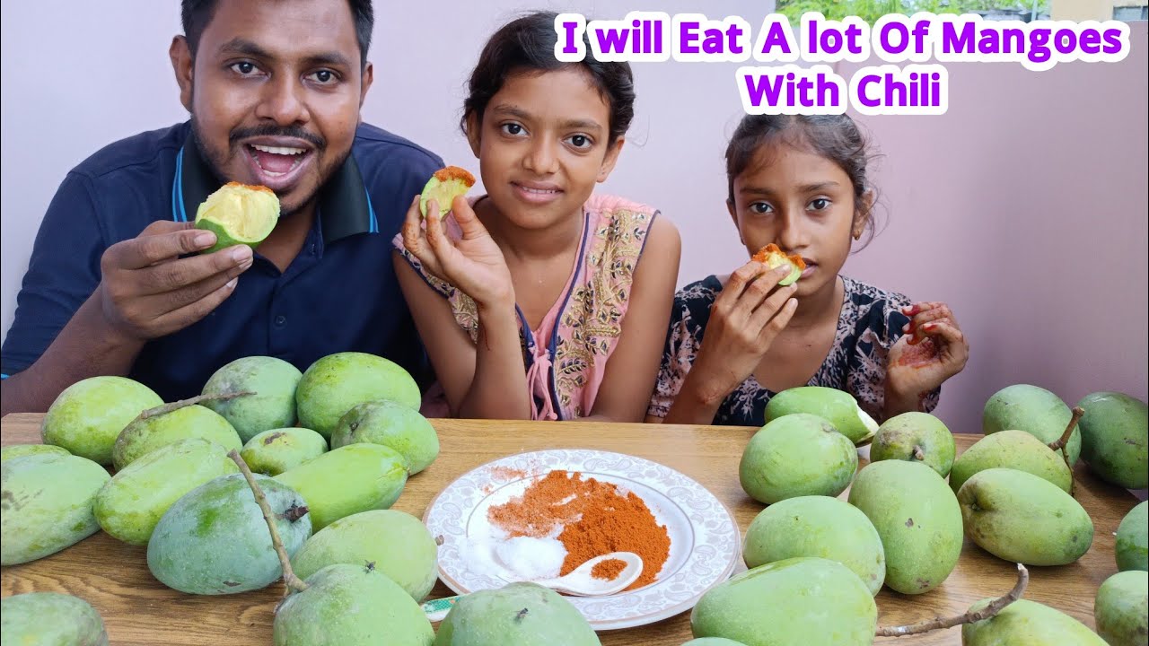 Many Raw And Sour Mango Brothers And Sisters Play With Spicy Together