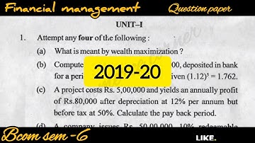 Financial Management question paper 📄2016-2023