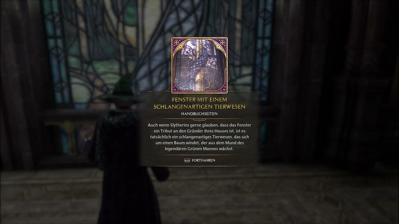 Hogwarts Legacy Der Astronomieflügel Handbuchseiten Fenster mit e. schlangenartigen
