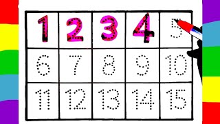 123 tracing and colouring| 123 tracing| 1 to 15 tracing| Number Tracing for kids 