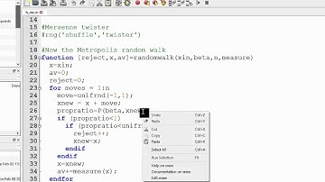 Metropolis algorithm and the 1D oscillator-Matlab