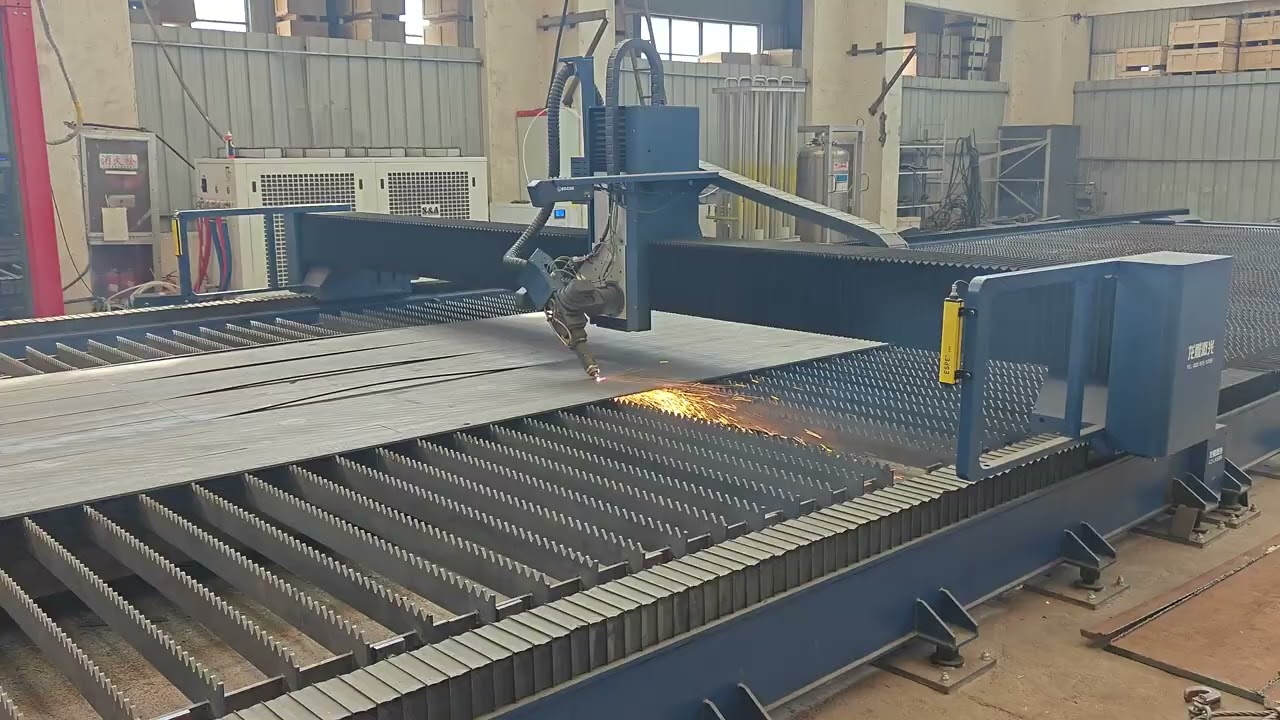 Super cool ! 40kw fiber laser bevel cutting 12mm carbon steel.