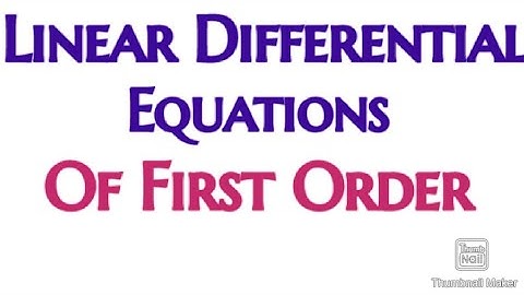 Linear differential equations of first order