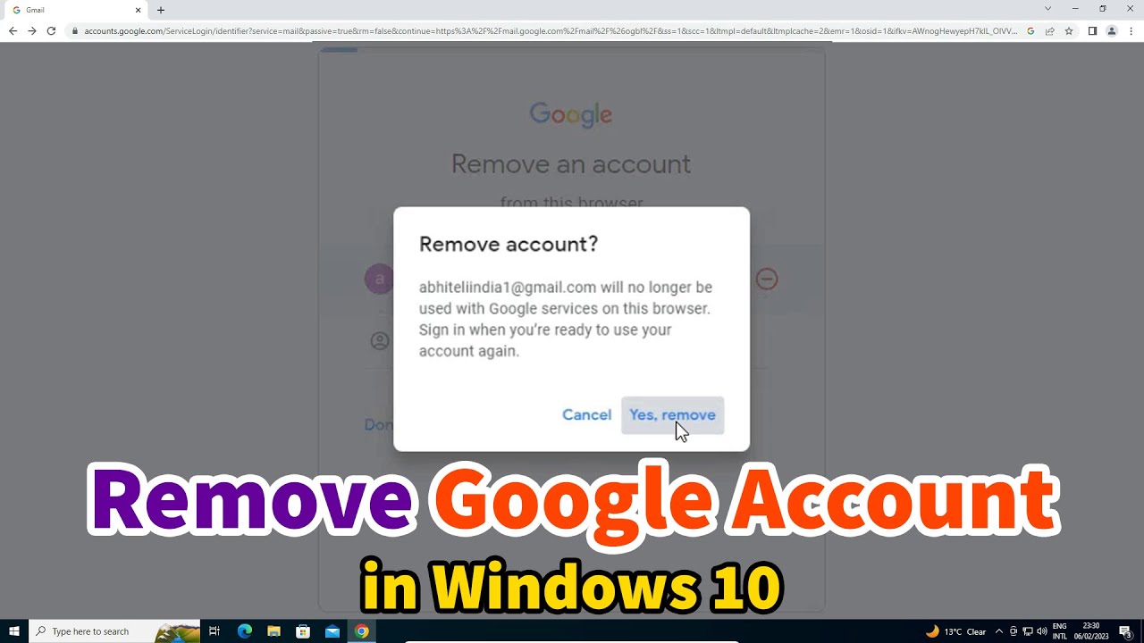 How To Remove Your Google Account From A Windows 10 PC Or Laptop YouTube