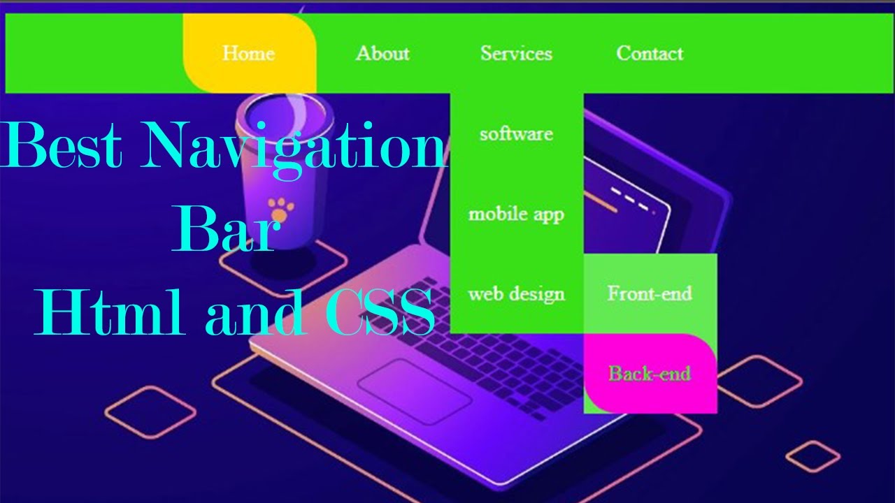 how to create navigation bar only html and css // abel birhanu // ebs ...