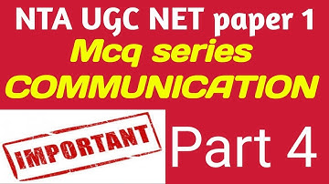 NTA UGC NET paper 1 communication mcq ||🔥part 4