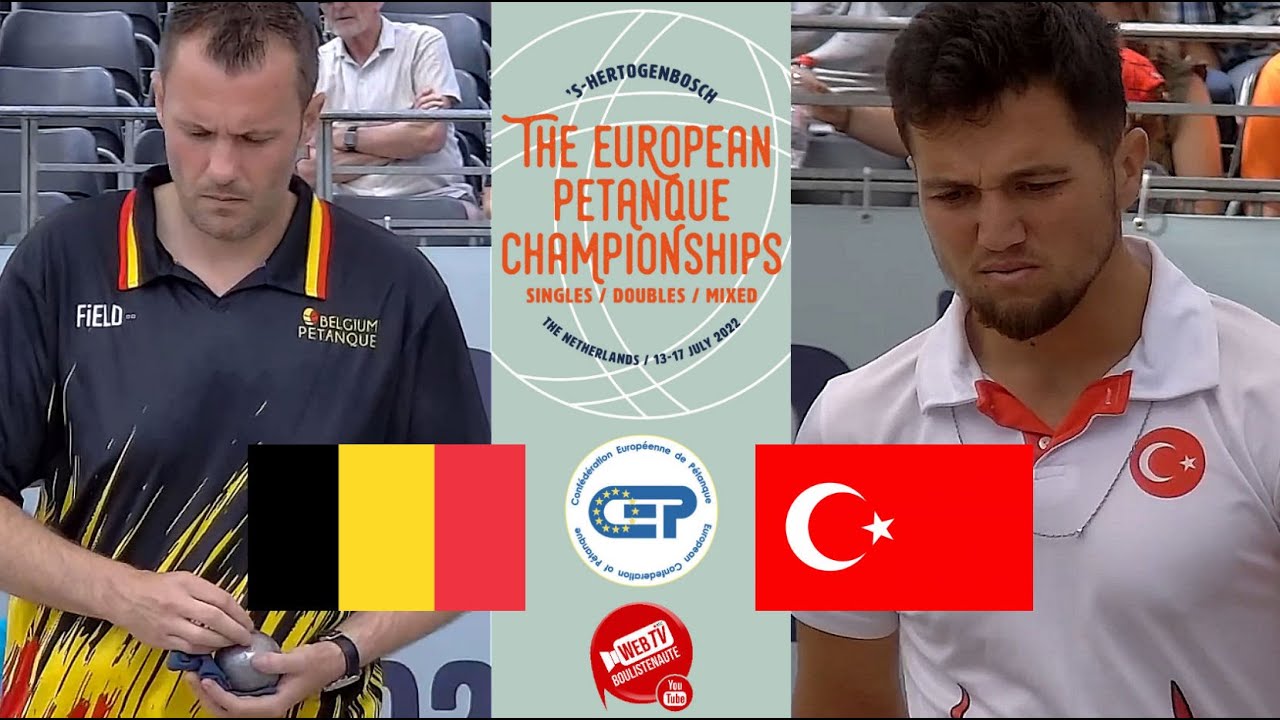 Miniature : Huitième BELGIQUE vs TURQUIE Championnat d'Europe doublette à pétanque 2022 au Pays-Bas